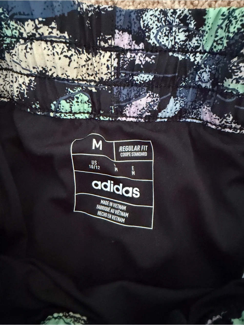 Adidas Girls Size M (10/12) Multicolor Abstract Floral Running Athletic Shorts